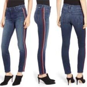 Mother Denim High Waisted Looker Jeans in Here Kitty, Kitty Glitter Racer 26